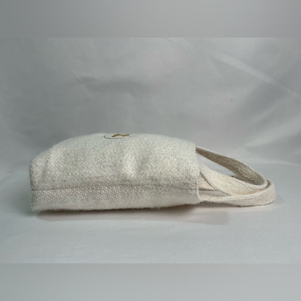 CHANEL Cream Textured mini Tote Bag with Gold Logo New - Picture 9 of 11